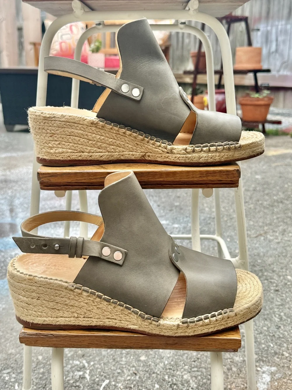 rag & bone Sayre Leather Espadrille Wedge Sandal (size IT 41/ US 11)